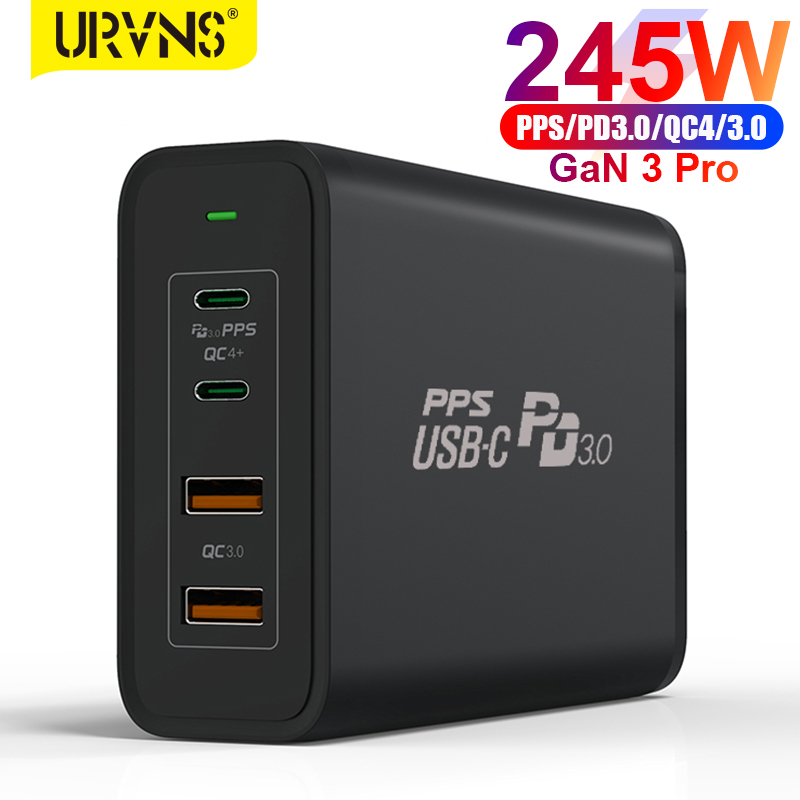URVNS GaN-USB C  ̼, 245W, 4 Ʈ, ũ..
